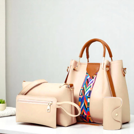 VIB - 008 ( 4 pcs Beige - Stylish Shoulder Bag )