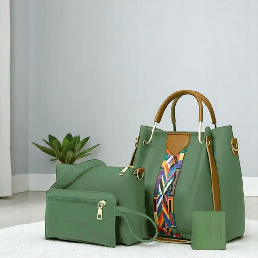 VIB - 008 ( 4 pcs Green - Stylish Shoulder Bag )