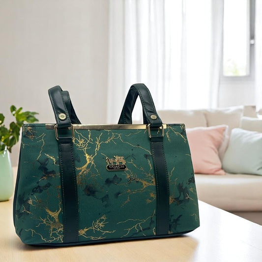 VIB - 007 ( Green & Gold - Stylish Shoulder Bag )