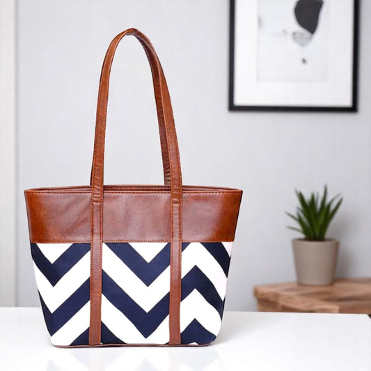 VIB - 014 ( Brown & Blue - Stylish Bag )