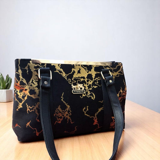 VIB - 007 ( Black & Gold - Stylish Shoulder Bag )
