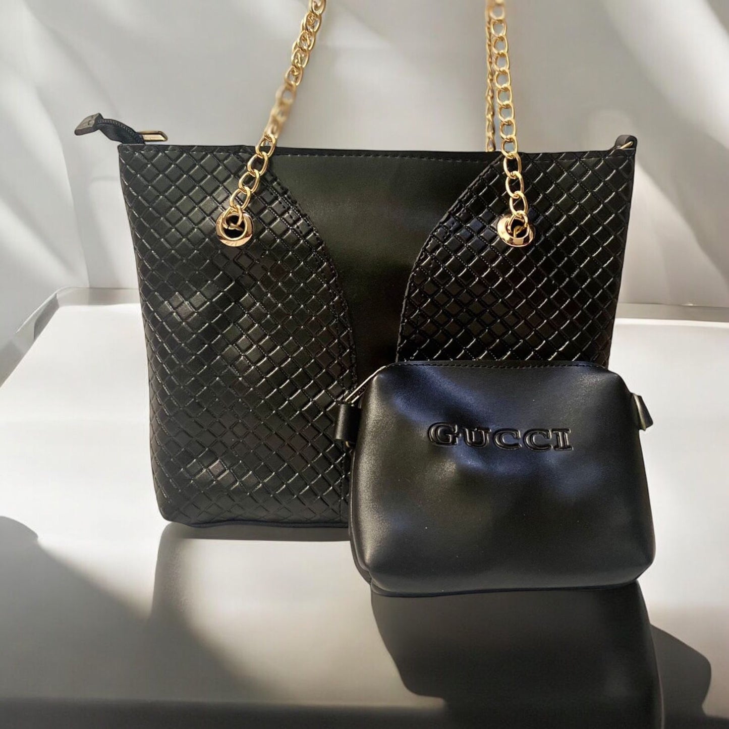 Black Elegance (2 pcs Ladies Stylish Handbag)
