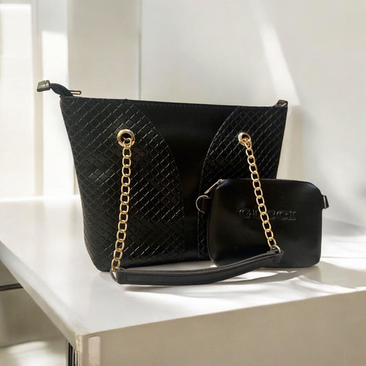 Black Elegance (2 pcs Ladies Stylish Handbag)